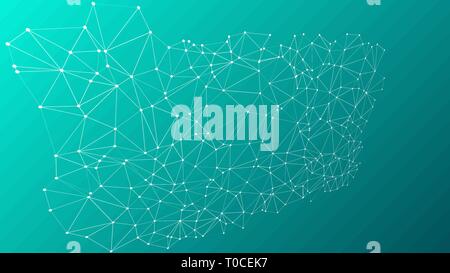 Futuristic graphic elements connected triangles vector 3d illustration Stock Vector