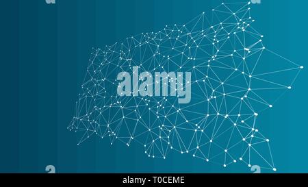Digital wireframe abstract 3d polygonal vector background Stock Vector