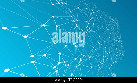 Vector connected lines and dots 3d creative science backgrounds Stock Vector