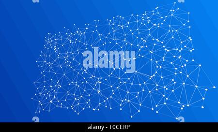 Vector science background abstract lines and dots 3d conception Stock Vector