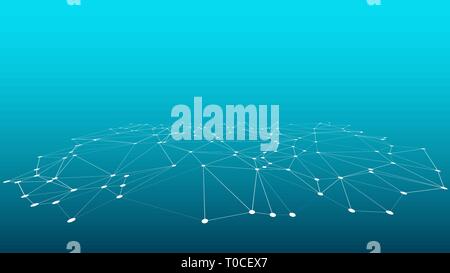 Triangles shapes lines connected 3d vector futuristic graphic backgrounds Stock Vector