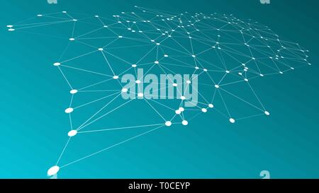Lines and circle dots shapes vector communication illustration Stock Vector
