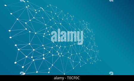 Creative graphic backgrounds 3d vector lines and dots connected Stock Vector