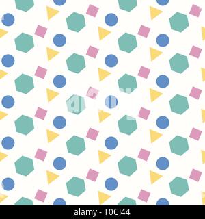 Geometric pattern background, circle, square, triangle, hexagon, seamless, vector eps10 Stock Vector