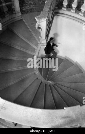 spiral staircase in the Certosa of San Lorenzo, padula 1920-30 Stock Photo