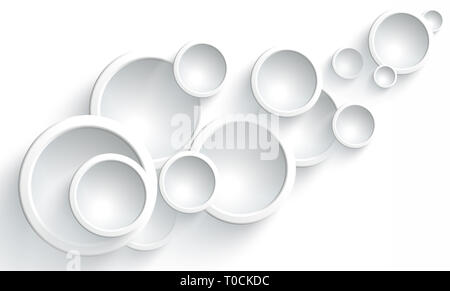 Graphic design of round, convex, glass lenses on a white background. Original design of the ornament Stock Photo