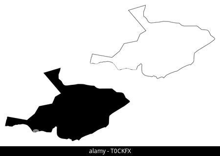 Al Jawf Region (Regions of Saudi Arabia, Kingdom of Saudi Arabia, KSA) map vector illustration, scribble sketch Al-Jouf (Al-Jawf) map Stock Vector