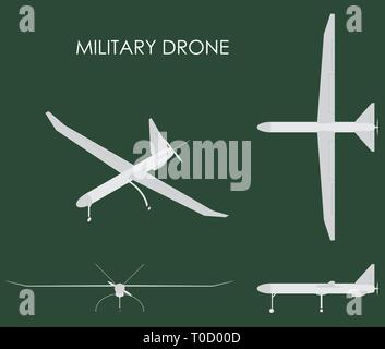 Military drone colored. Stock Vector