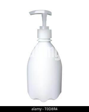 Plastic bottle with pump. Vector illustration. Soap container. Stock Vector