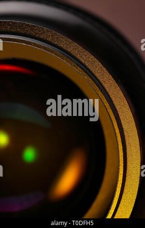 camera lens close-up background, concept supervision safety Stock Photo