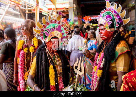 People dress as Hindu God, Thoothukudi, Tamil Nadu, India, Asia Stock Photo