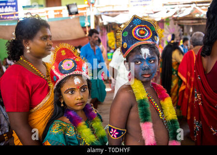 child dress as Hindu God goddess, Thoothukudi, Tamil Nadu, India, Asia Stock Photo