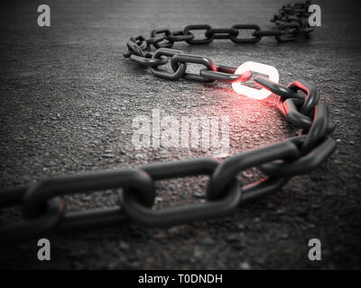 3d illustration of two steel chains over dark background Stock Photo ...