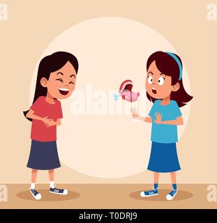 Kids laughing with jokes Stock Vector