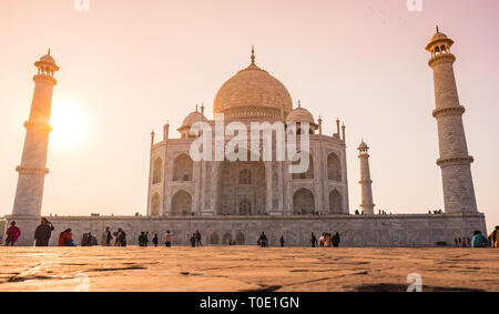 Famous Taj Mahal in Agra - India. Muslim mausoleum / tomb Stock Photo