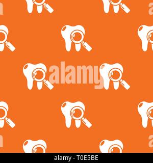 Dental examination pattern vector orange Stock Vector