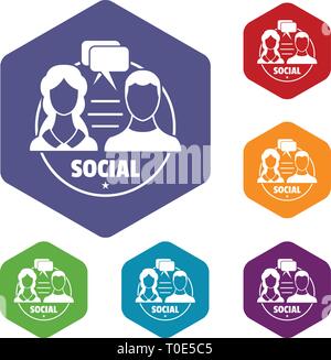 Social icons vector hexahedron Stock Vector