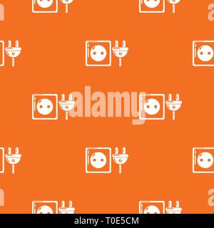 Electric outlet pattern vector orange Stock Vector