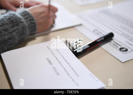 Bedford Hall in Thorney, Peterborough, where voters are being given the opportunity to sign a petition to force a by-election following the conviction of local MP Fiona Onasanya for lying about a speeding offence. Stock Photo