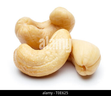 Raw cashew nuts isolated on white background Stock Photo