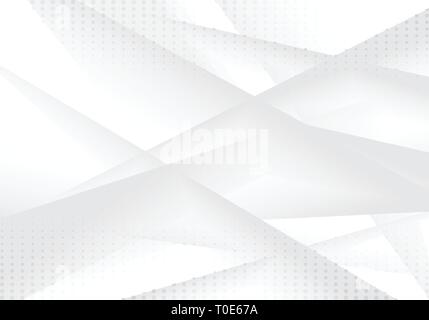 Abstract geometric gray and white gradient color background with dots pattern. Halftone style. You can use for cover design, brochure, poster, banner  Stock Vector