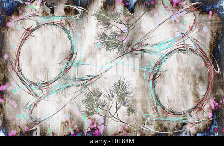 Abstract image of figures of different shapes and colors on a light background. Stock Photo