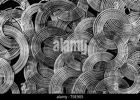 Ladies Necklace accessory made up of German Silver or White Silver, designed with interlocked Concentric Circles been displayed in local market. Stock Photo