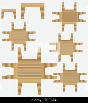 Table and Chair Paper Model Vector and illustration Stock Vector