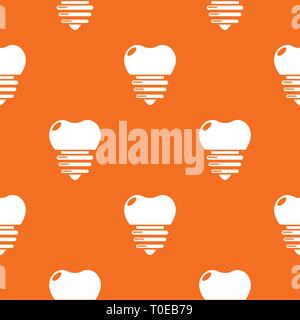 Dental implant pattern vector orange Stock Vector