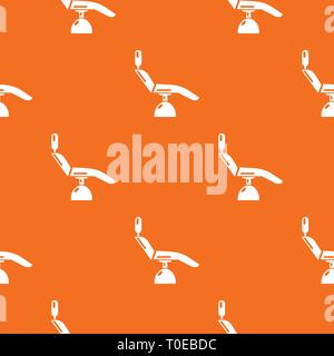 Dentist chair pattern vector orange Stock Vector