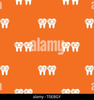 Dental brace pattern vector orange Stock Vector