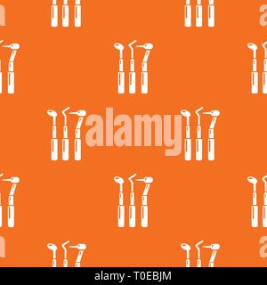 Dentistry tool pattern vector orange Stock Vector