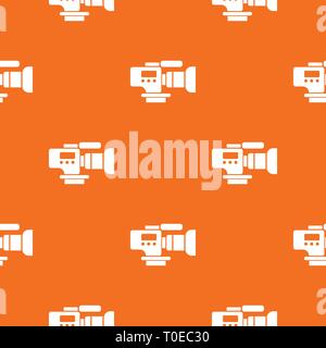 Tv camera pattern vector orange Stock Vector