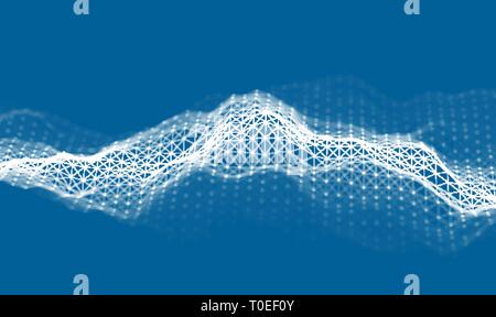 Abstract blue background. Elegant vector illustration for presentation. Lines and points background. Stock Vector