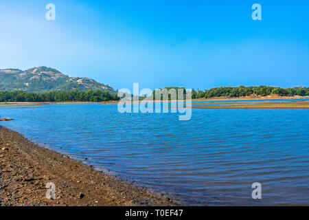 Lonavala lake is situated in lonavala,maharashtra,India.It,s surraunded by mountain Stock Photo