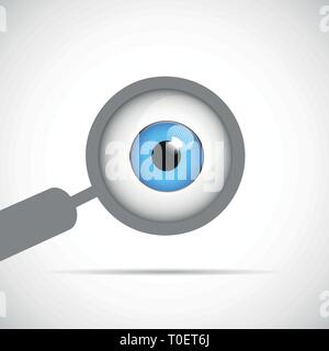 magnifying glass and eyeball vector illustration EPS10 Stock Vector