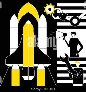 Startup - flat design style conceptual vector illustration Stock Vector