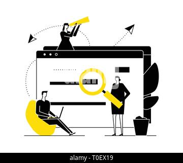 Search concept - flat design style vector illustration Stock Vector