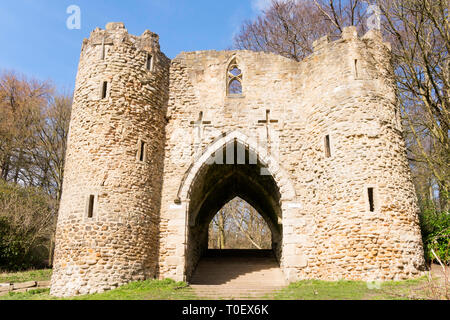 The castle folly in Roundhay Park, Leeds, West Yorkshire, England, UK Stock Photo