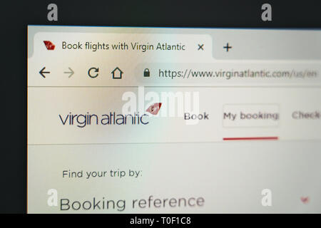 virgin Atlantic website Stock Photo