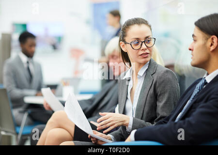 Business People Talking in Office Stock Photo