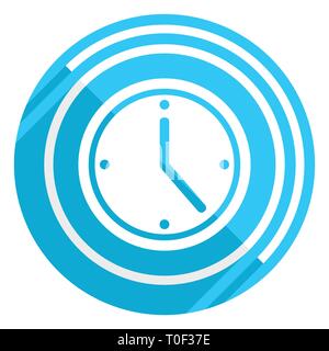 Time flat design blue web icon, easy to edit vector illustration for webdesign and mobile applications Stock Vector