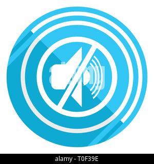 Mute flat design blue web icon, easy to edit vector illustration for webdesign and mobile applications Stock Vector