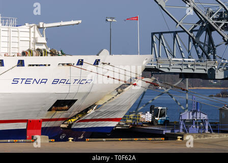 MS Stena Baltica, ro-pax ferry owned by Stena Line, in  Karlskrona, Sweden. April 11th 2008 © Wojciech Strozyk / Alamy Stock Photo Stock Photo