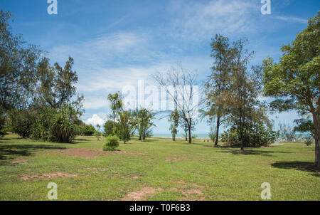 Timor Sea view from park on a sunny day at the Casuarina Coastal Reserve public park in Casuarina, Australia Stock Photo