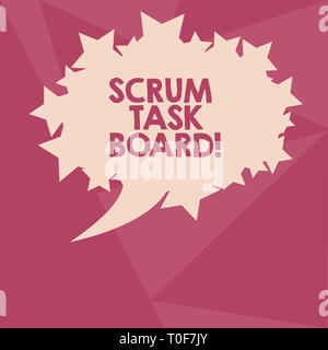 Conceptual hand writing showing Scrum Task Board. Concept meaning visual display progress of team during task or operation Oval Color Speech Bubble wi Stock Photo