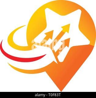 Success Star Logo Design Template Isolated Stock Vector