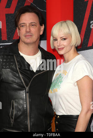 March 18, 2019 - Hollywood, U.S. - 18 March 2019 - Hollywood, California - Donovan Leitch, Libby Mintz. Netflix's ''The Dirt'' World Premiere held at The Wolf Theatre at The ArcLight Cinemas Cinerama Dome. Photo Credit: Faye Sadou/AdMedia (Credit Image: © Faye Sadou/AdMedia via ZUMA Wire) Stock Photo