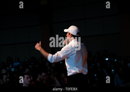 State College, Pennsylvania, USA. 19th Mar, 2019. Presidential Candidate BETO O'ROURKE speaks at campaign stop at Penn State University in State College, Pennsylvania Credit: Preston Ehrler/ZUMA Wire/Alamy Live News Stock Photo