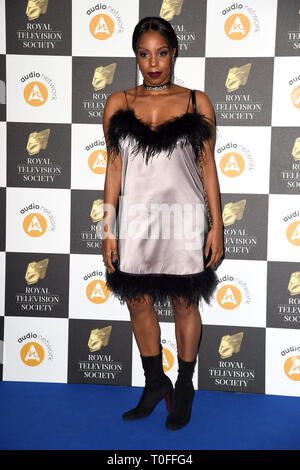 LONDON, UK. March 19, 2019: London Hughes arriving for the Royal Television Society Awards 2019 at the Grosvenor House Hotel, London. Picture: Steve Vas/Featureflash Credit: Paul Smith/Alamy Live News Stock Photo